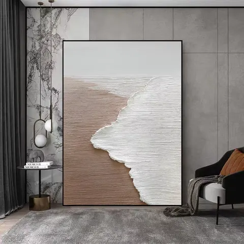 海浪 单幅 装饰画 现代简约 客厅背景墙挂画 手绘油画