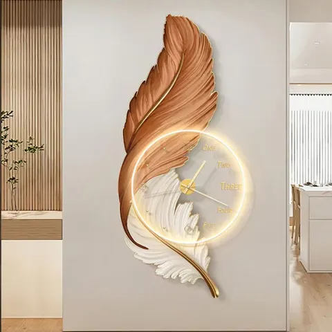羽毛 单幅 装饰画 现代简约 玄关背景墙挂画 LED带灯画