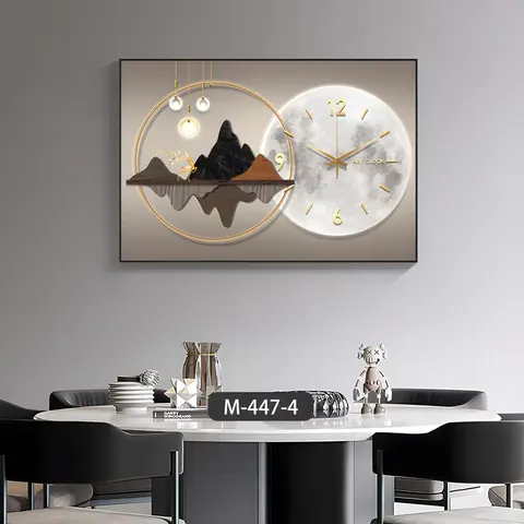 挂钟组合 单幅 装饰画 现代简约 餐厅背景墙挂画 晶瓷画