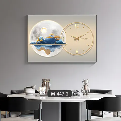 挂钟组合 单幅 装饰画 现代简约 餐厅背景墙挂画 晶瓷画