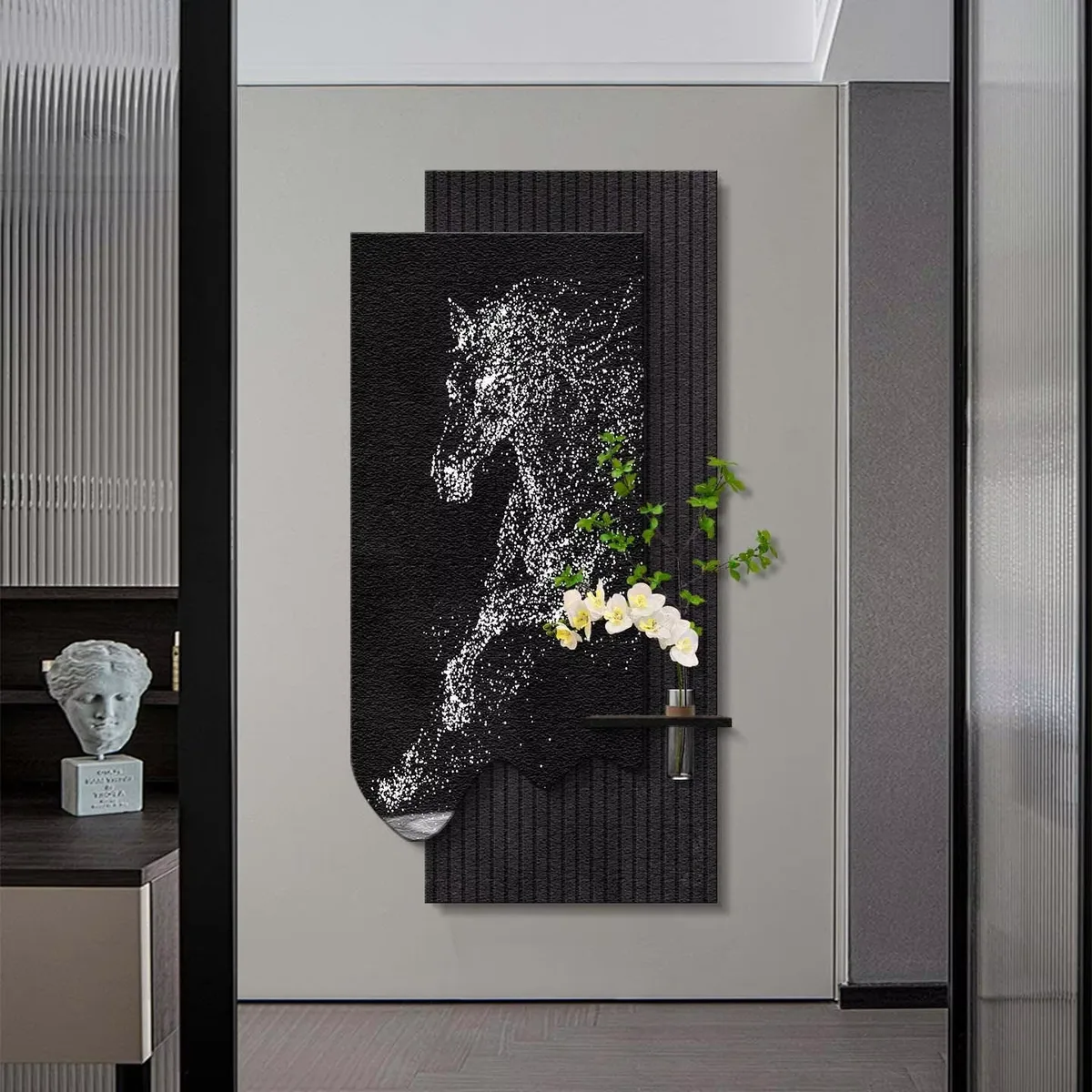 植物 单幅 装饰画 现代简约 客厅背景墙挂画 LED带灯画