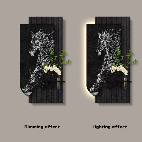 植物 单幅 装饰画 现代简约 客厅背景墙挂画 LED带灯画