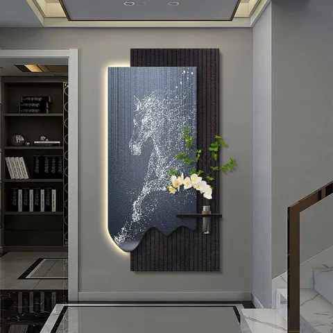 植物 单幅 装饰画 现代简约 客厅背景墙挂画 LED带灯画