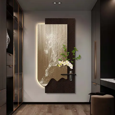 植物 单幅 装饰画 现代简约 客厅背景墙挂画 LED带灯画