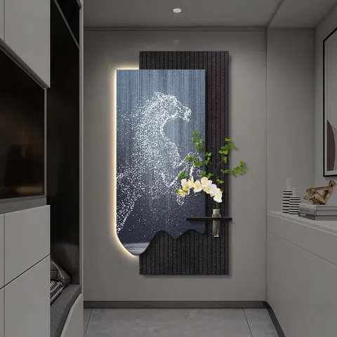 植物 单幅 装饰画 现代简约 客厅背景墙挂画 LED带灯画
