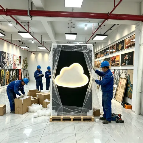 日月星辰 单幅 装饰画 现代简约 客厅背景墙挂画 LED带灯画