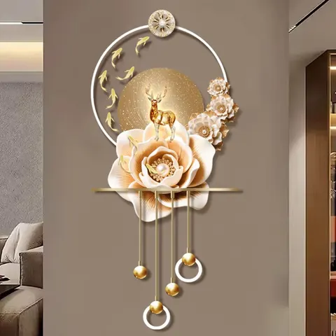 繁花 单幅 装饰画 现代简约 客厅背景墙挂画 LED带灯画
