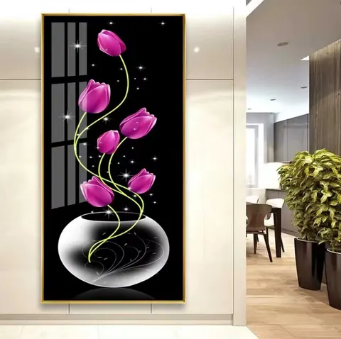 繁花 单幅 装饰画 轻奢风 客厅背景墙挂画 晶瓷画