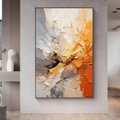 抽象 单幅 装饰画 现代简约 客厅背景墙挂画 手绘油画