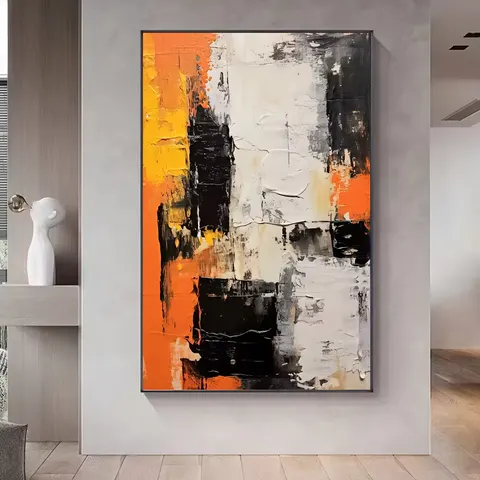 抽象 单幅 装饰画 现代简约 客厅背景墙挂画 手绘油画