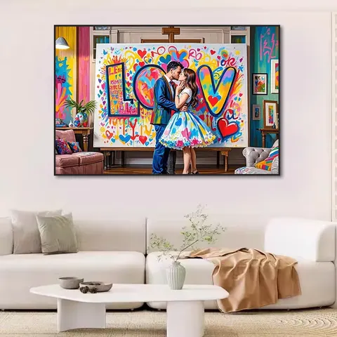 抽象 单幅 装饰画 现代简约 客厅背景墙挂画 手绘油画