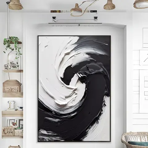 抽象 单幅 装饰画 现代简约 客厅背景墙挂画 手绘油画