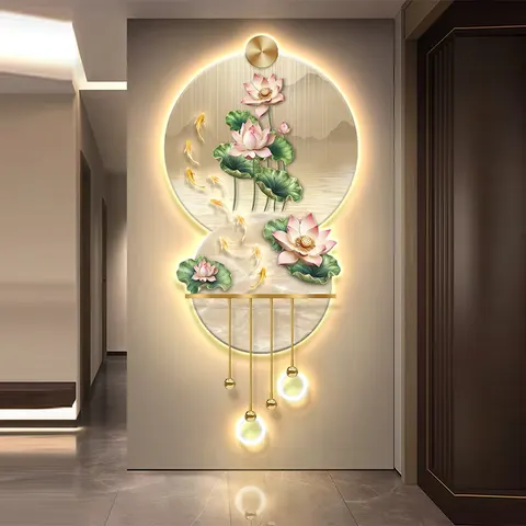 抽象 单幅 装饰画 现代简约 客厅背景墙挂画 LED带灯画