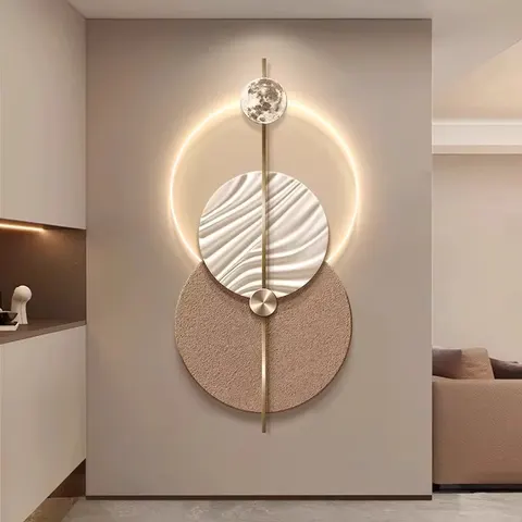 抽象 单幅 装饰画 意式极简 玄关背景墙挂画 LED带灯画