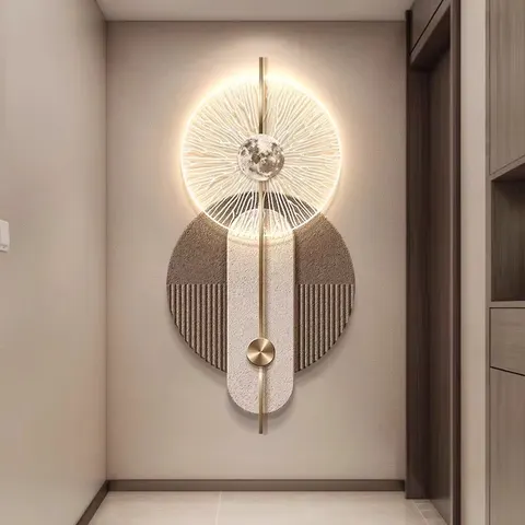 抽象 单幅 装饰画 意式极简 玄关背景墙挂画 LED带灯画