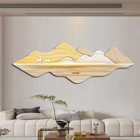 抽象 单幅 装饰画 现代简约 客厅背景墙挂画 LED带灯画