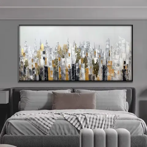 抽象 单幅 装饰画 轻奢风 酒店背景墙挂画 手绘油画