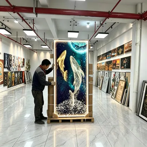 抽象 单幅 装饰画 现代简约 玄关背景墙挂画 LED带灯画