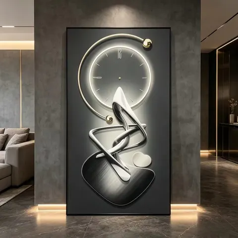 抽象 单幅 装饰画 现代简约 客厅背景墙挂画 LED带灯画