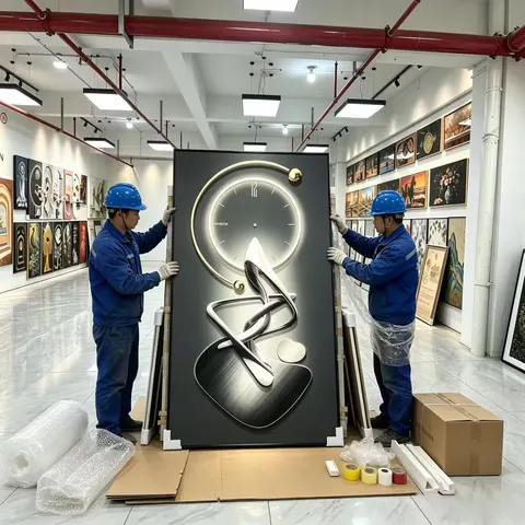 抽象 单幅 装饰画 现代简约 客厅背景墙挂画 LED带灯画