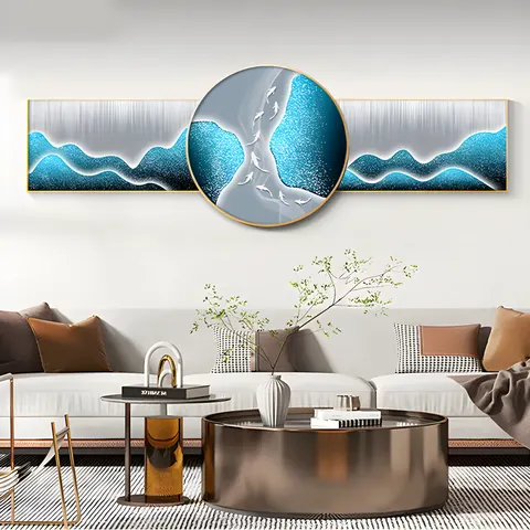 抽象 单幅 装饰画 轻奢风 客厅背景墙挂画 晶瓷画