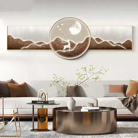 抽象 单幅 装饰画 轻奢风 客厅背景墙挂画 晶瓷画