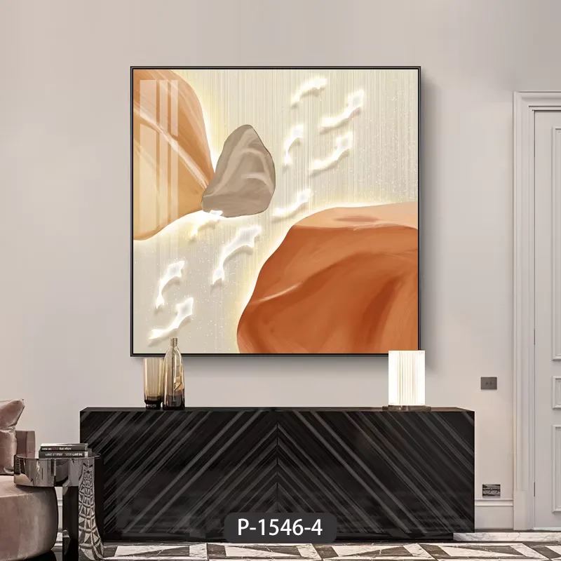 锦鲤 单幅 装饰画 轻奢风 玄关背景墙挂画 晶瓷画