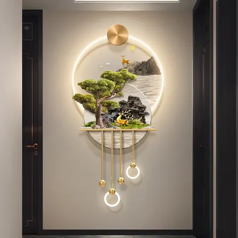 抽象 单幅 装饰画 轻奢风 客厅背景墙挂画 LED带灯画