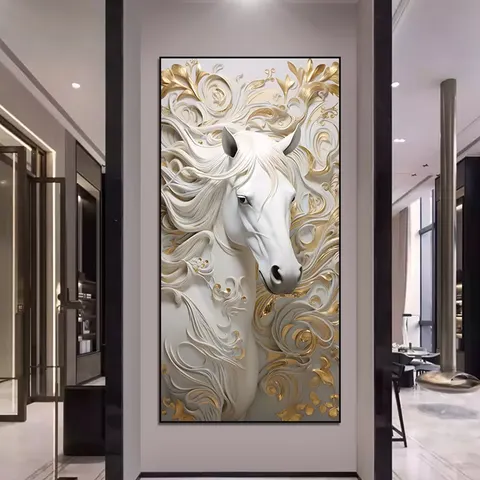 动物 单幅 装饰画 轻奢风 书房背景墙挂画