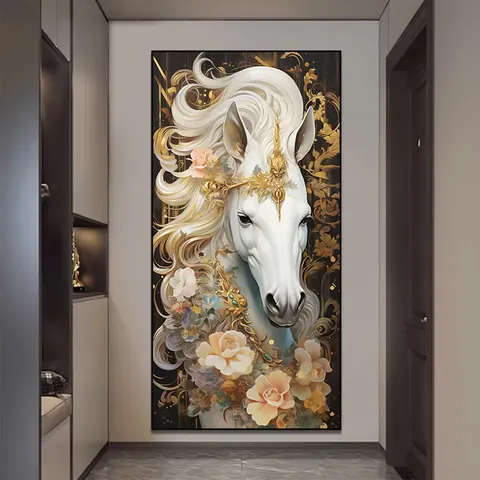 动物 单幅 装饰画 轻奢风 书房背景墙挂画