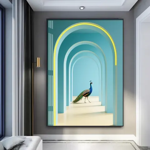 抽象 单幅 装饰画 现代简约 客厅背景墙挂画 霓虹灯画