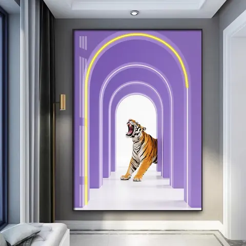 抽象 单幅 装饰画 现代简约 客厅背景墙挂画 霓虹灯画