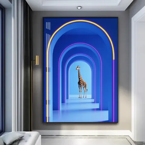 抽象 单幅 装饰画 现代简约 客厅背景墙挂画 霓虹灯画