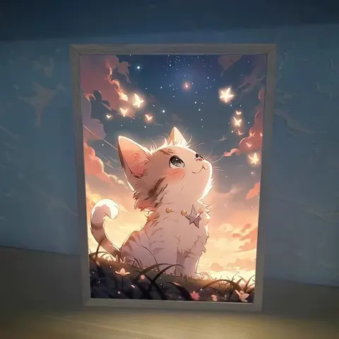 抽象 单幅 装饰画 现代简约 客厅背景墙挂画 LED带灯画