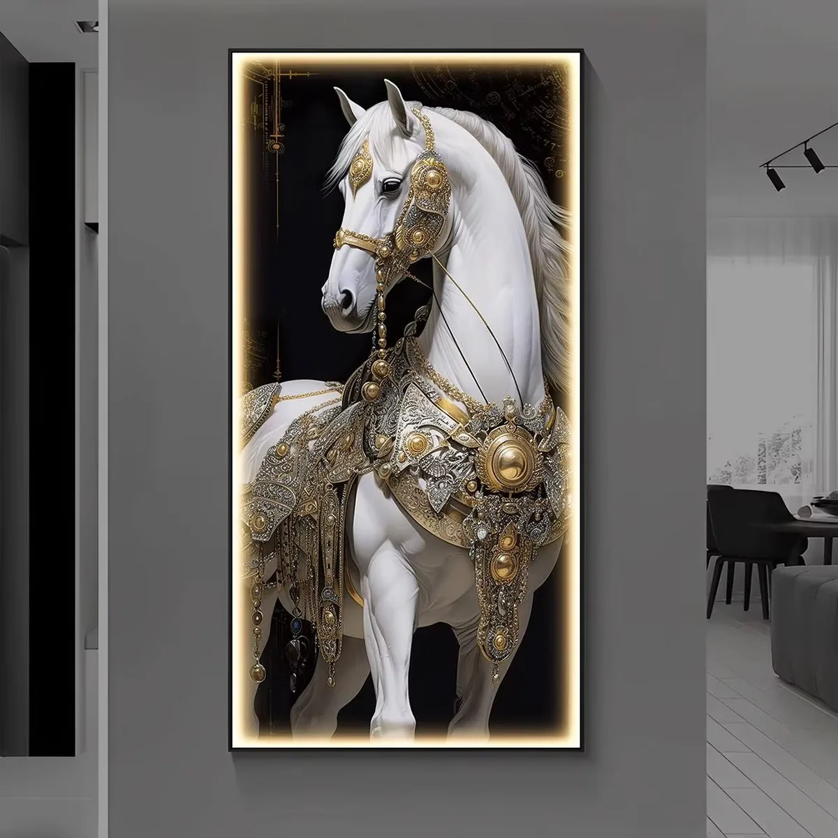 动物 单幅 装饰画 轻奢风 酒店背景墙挂画 晶瓷画