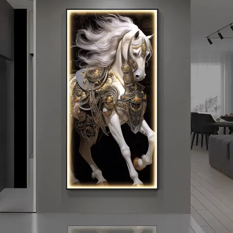 动物 单幅 装饰画 轻奢风 酒店背景墙挂画 晶瓷画