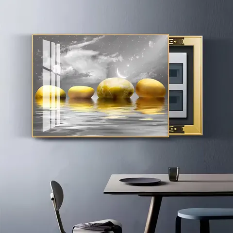 抽象 单幅 装饰画 轻奢风 餐厅背景墙挂画 晶瓷画