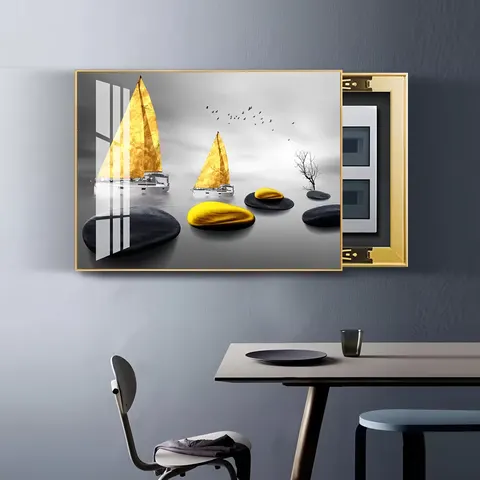 抽象 单幅 装饰画 轻奢风 餐厅背景墙挂画 晶瓷画