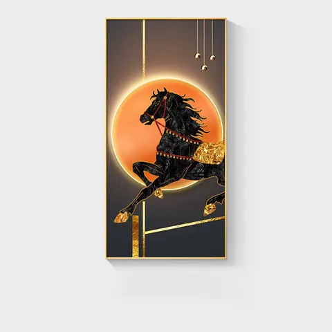 抽象 单幅 装饰画 轻奢风 玄关背景墙挂画 LED带灯画