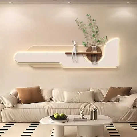抽象 单幅 装饰画 轻奢风 客厅背景墙挂画 LED带灯画