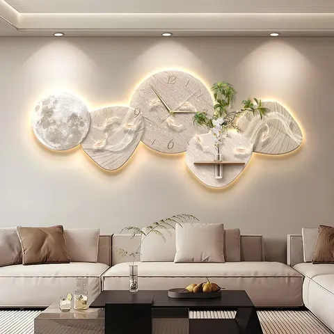 锦鲤 单幅 装饰画 轻奢风 客厅背景墙挂画 砂岩浮雕