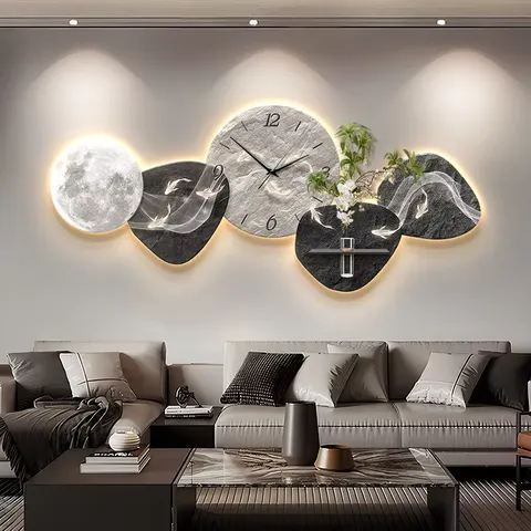 锦鲤 单幅 装饰画 轻奢风 客厅背景墙挂画 砂岩浮雕