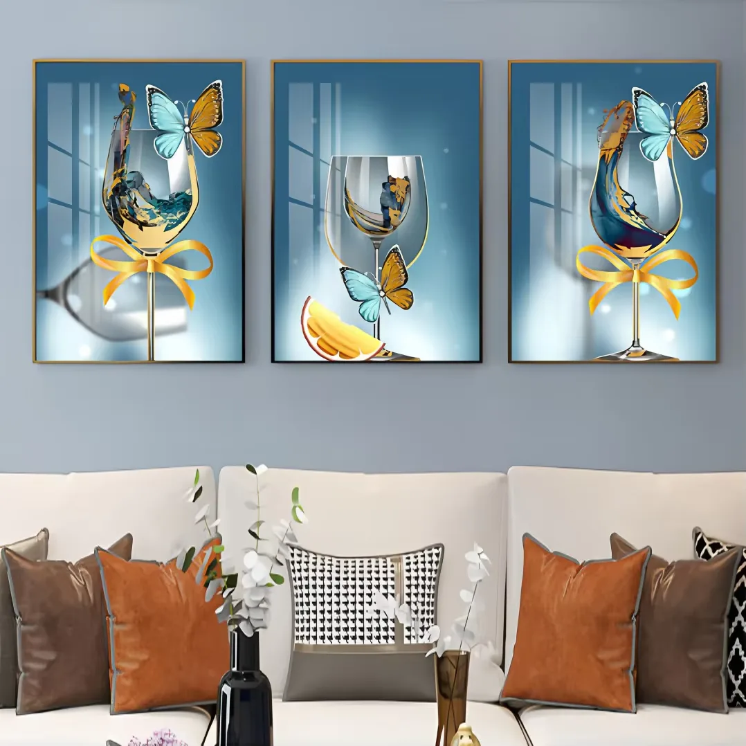 抽象 单幅 装饰画 轻奢风 餐厅背景墙挂画 晶瓷画