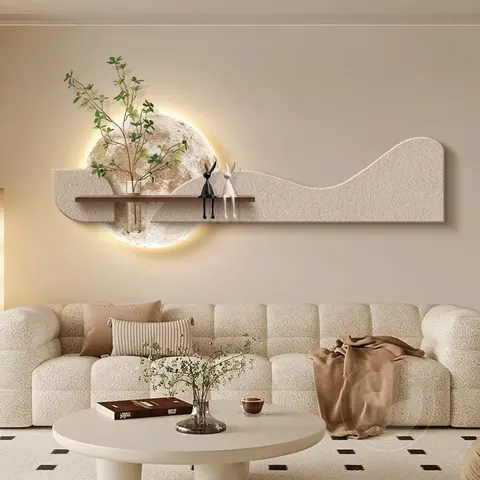 抽象 单幅 装饰画 轻奢风 客厅背景墙挂画 LED带灯画
