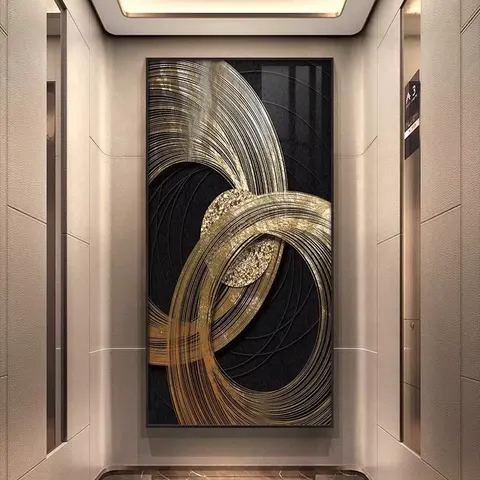抽象 单幅 装饰画 轻奢风 玄关背景墙挂画 晶瓷画