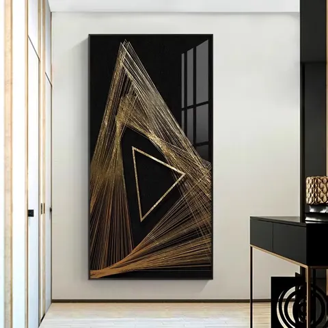 抽象 单幅 装饰画 轻奢风 玄关背景墙挂画 晶瓷画