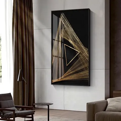 抽象 单幅 装饰画 轻奢风 玄关背景墙挂画 晶瓷画