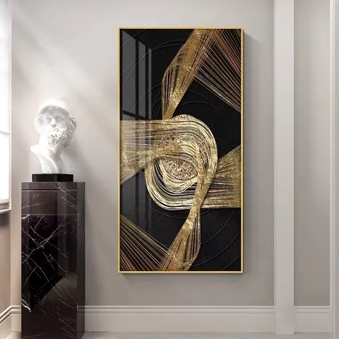抽象 单幅 装饰画 轻奢风 玄关背景墙挂画 晶瓷画