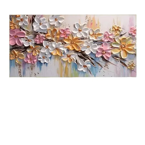 繁花 单幅 装饰画 现代简约 客厅背景墙挂画 晶瓷画