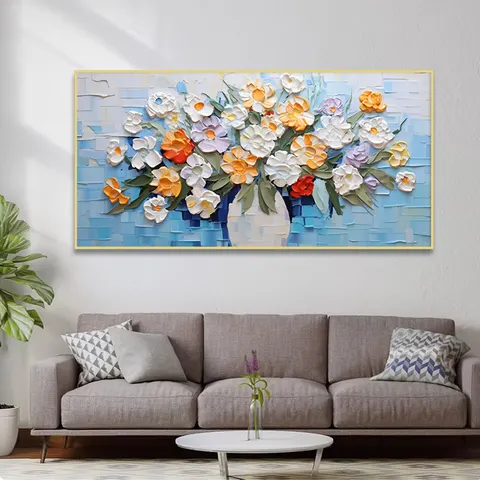 繁花 单幅 装饰画 现代简约 客厅背景墙挂画 晶瓷画